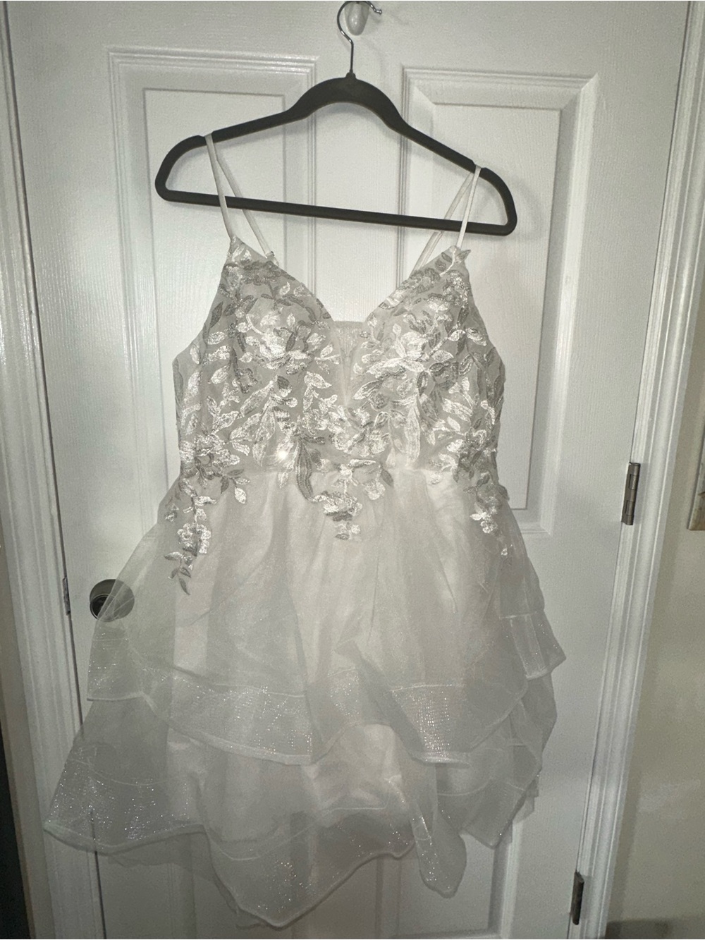 Ivory Floral Appliqué Tulle Chemise Slip